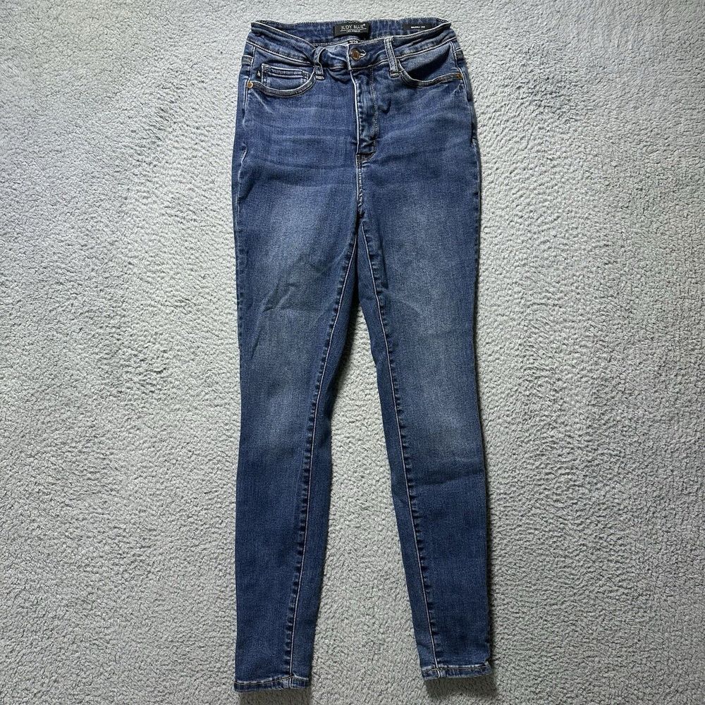 Judy Blue‎ Skinny Fit Jeans Women's 7/28 Blue Mid Rise Medium Wash Stretch Denim